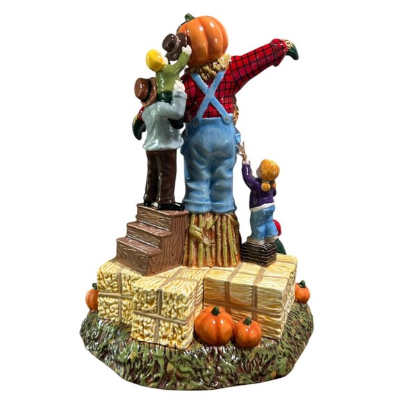 Dept 56 Building The Scarecrow Snow Village Halloween Pumpkin Figurine 56.55203 - Picture 3 of 9